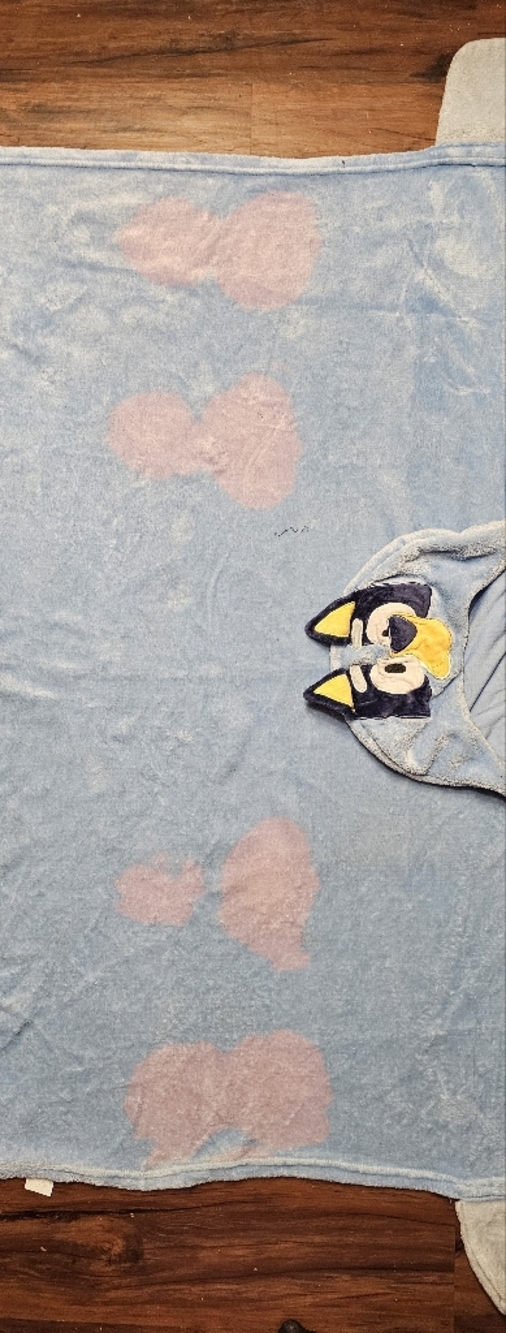BLUEY Hooded Blanket With Hand Warmers Too. Super Cute!!